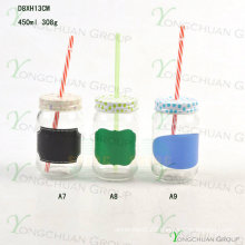 High Quality 16oz Drinking Glass Mason Jar with Black Board Straw and Tin Lid Wholesale